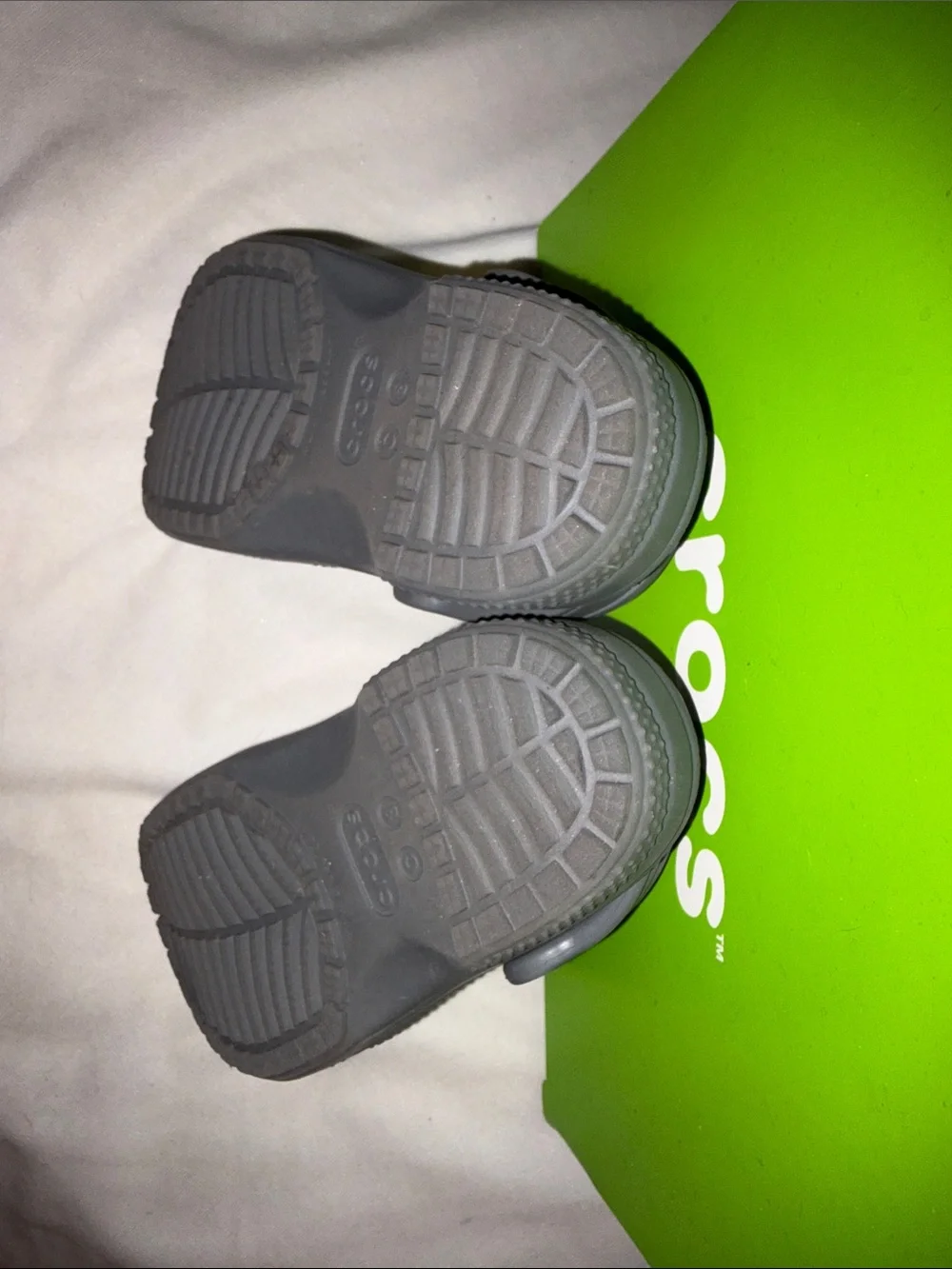 CROCS Kids' Two-Pair Set — Gray and Black with Multicolor Dino Accents